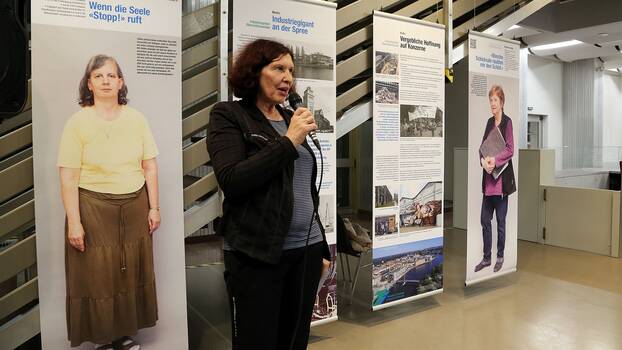 Alrun Kaune-Nüßlein bei der Eröffnung der Treuhand-Ausstellung der Rosa-Luxemburg-Stiftung in Berlin, 29.10.2019