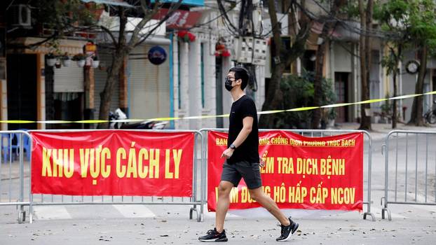 Eine unter Quarantäne stehende Straße in Hanoi, 10. März 2020