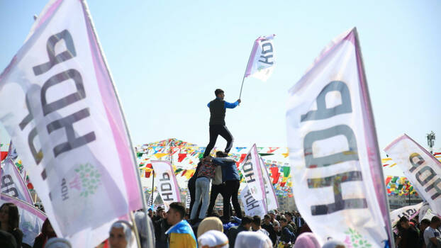 Solidaritätsdemonstration für die vom Verbot bedrohte türkische Oppositionspartei HDP im September 2020 in Brüssel