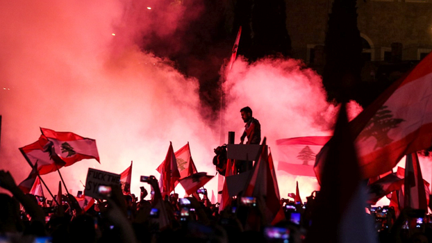 Demonstration in Beirut Ende Oktober 2019